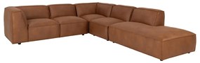 Koňakovohnedá rohová pohovka z imitácie kože (pravý roh) Fairfield Kentucky – Bonami Selection