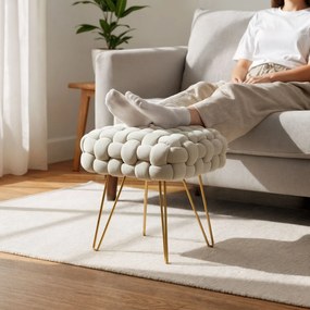 Taburet Dotty krémový