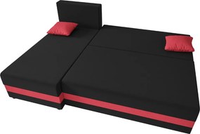 Rozkladacia obojstranná sedacia súprava do L VALERIO SLIM 200x140 cm, tmavosivá/svetlosivá + 2 vankúšiky ZDARMA