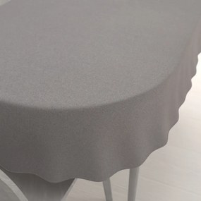 Biante Veľký dekoračný oválny obrus BKR-503 Sivý režný 200x240 cm