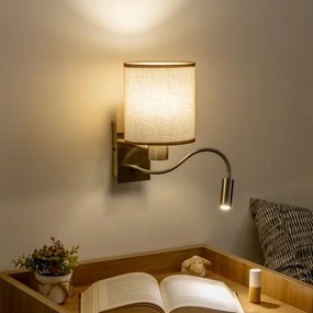 Brilagi - LED Nástenná lampa NUBILA 1xE27/25W/230V + LED/3W mosadz/hnedá