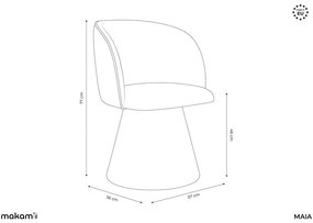 Čalúnené jedálenské kreslo v petrolejovej farbe Maia – Makamii