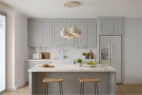 Závesné svietidlo Panta, 4x béžové kovové tienidlo, g, o