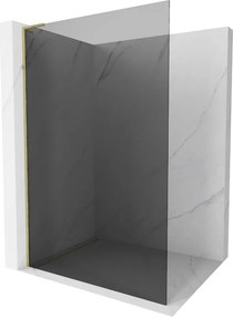 Mexen Kioto L, sprchová zástena Walk-In 100 x 200 cm, 8mm šedé sklo, zlatý lesklý profil,800-100-103-50-40