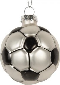 Vianočná sklenená závesná ozdoba futbalová lopta - Ø 6*6 cm