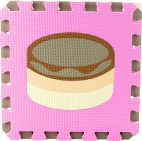 LEAN Penové pastelové puzzle Sladkosti - Eva pena, 16 dielov