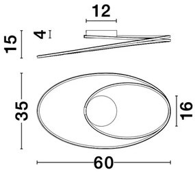 LED stropné svietidlo Viareggio 60 čierne