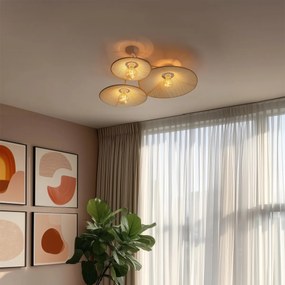 Dizajnová nástenná lampa biela s látkou 3-svetlo - Jane