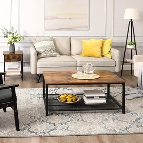 Odkladací stolík so zásuvkou TAYLOR 40x40 cm, rustikálne hnedý