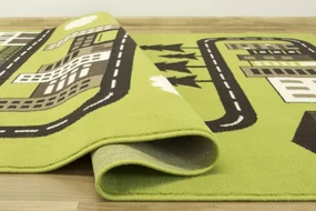 Detský  koberec  Kids 534451/67955 - Uličky pomedzi domčeky, zelený