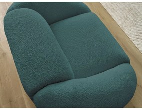 Tyrkysovomodré kreslo z textílie bouclé Tina – Bobochic Paris