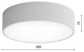 Vonkajšie stropné svietidlo so senzorom CLEO 2xE27/24W/230V pr. 30 cm šedá IP54