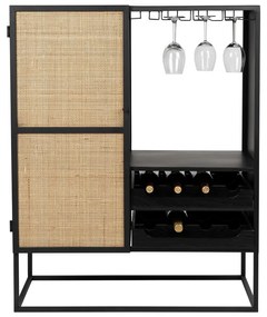Čierna ratanová vinotéka na 8 fliaš, 80x100 cm Guuji - White Label
