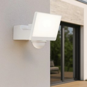 Exteriérové nástenné LED svietidlo Davos, 1x LED 30w, 4000k, biela, pohybový senzor
