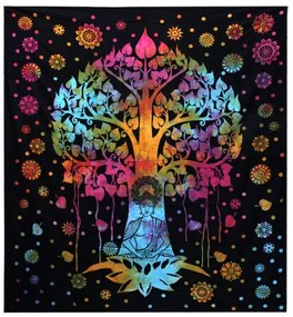 Bavlnená prikrývka na posteľ - Bodhi Strom (jednolôžková)