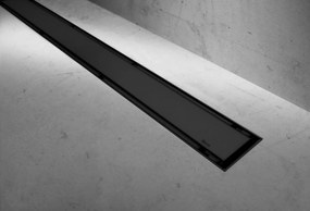 Rea Lineárny nerezový odtokový žľab NEO BLACK PRO 60 cm s 360° stupňovým sifónom, čierny, REA-G8905