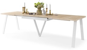 AVERY Dub Sonoma / biela spodná časť - LOFTOVÝ / PRIEMYSELNÝ STÔL DO OBÝVAČKY/ JEDÁLNE ROZKLADACÍ DO 330 cm!