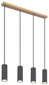 Globo 57911-4HG - Luster na lanku ROBBY 4xGU10/35W/230V šedá/hnedá GL6800