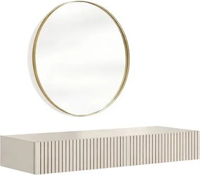 Závesný toaletný stolík Nicole so zrkadlom 60 cm - kašmírový mat