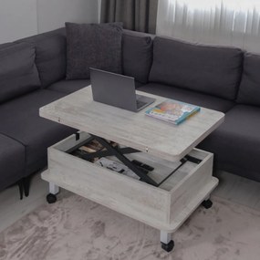 Konferenčný stolík na kolieskach Dia (Biela). Akcia -20%. Vlastná spoľahlivá doprava až k Vám domov. 1144728