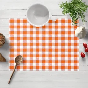 Biante Dekoračné prestieranie na stôl Rebeka RE-005 Oranžovo-biela kocka stredná 35x45 cm