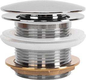 Rea Rea, univerzálna vaňová odtoková zátka typu Click-Clack 6cm, bez prepadu, chrómová, REA-W2013