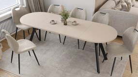 Mazzoni ALMO Kašmír / čierne nohy - OVÁLNY ROZKLADACÍ STÔL 140-240 cm PRE 10-12 OSÔB