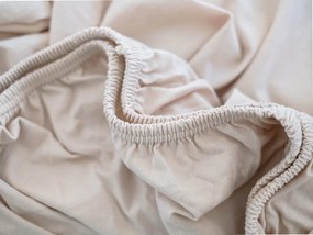 Jersey plachta do postieľky s elastanom Deluxe 70 x 140 cm – biela káva