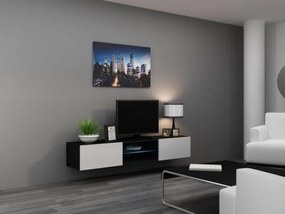 Televízny stolík Cama VIGO GLASS 180 čierny mat/biely lesk