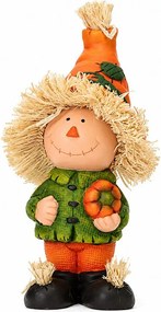 Jesenný strašiak s oranžovou čiapkou 22 cm