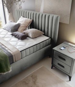 Posteľ Joy 180x200 cm,svetlo šedá látka