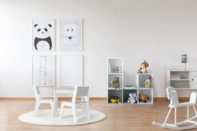 Ourbaby - Detský stolček a stoličky - šedo-biela Grey &amp; White