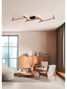 LED stropné svietidlo na diaľkové ovládanie v čierno-prírodnej farbe 10x180 cm Bellari – Trio