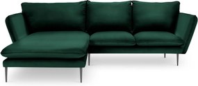 MAZZINI SOFAS Zamatová štvormiestna rohová pohovka Acacia ľavý roh 250 × 165 × 96 cm