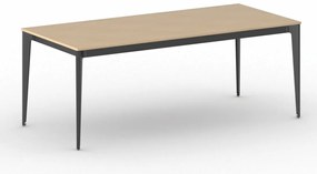 Rokovací kancelársky stôl PRIMO ACTION, 200x90 cm, čierna podnož, buk