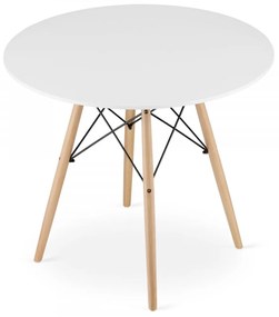 SUPPLIES LEO Škandinávsky jedálenský stôl dub 90 cm - biely