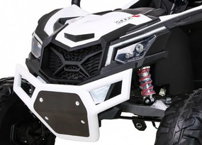 Ramiz Elektrická bugina UTV-MX pre deti biela + pohon 4x4 + diaľkové ovládanie + LED a audio + úložný priestor + EVA + pomalý štart