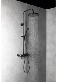 Aqualine - Sprchová sada s batériou a napúšťaním FARRAO matná čierna