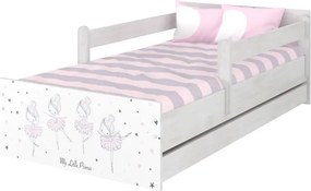 Detská posteľ MAX - 200x90 cm - RUŽOVÁ BALETKA - nórska borovica