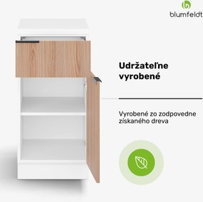 Blumfeldt WoodVista zásuvková skriňa, Robustná MDF pracovná doska, Soft-Close pánty, Hliníkové úchyty