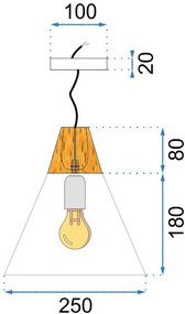 Toolight - Závesná lampa Scandi A 1xE27, čierna-hnedá, OSW-00146