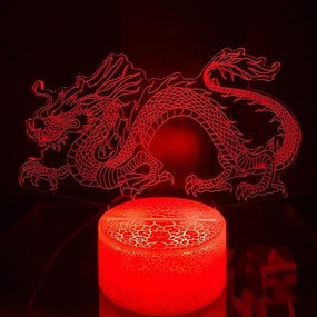 3Dmix 3DL-CRK086 – 3D LED nočná lampa - Drak (Crack základňa)