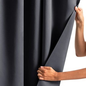 Záves AmeliaHome Blackout s priechodkami 140x175 cm grafitový