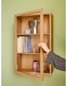 Závesná vitrína v dekore duba v prírodnej farbe 50x80 cm Panorama – Hübsch