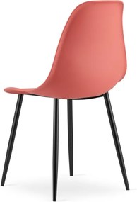 Jedálenská stolička WAT korálová - čierne nohy (1 ks)