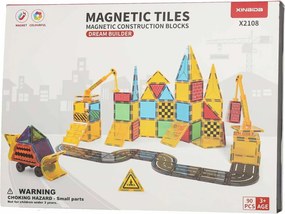 KIK 3D magnetické stavebné kocky, sada 90 dielov