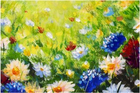 Obraz rozkvitnutej lúky, olejomaľba (90x60 cm)