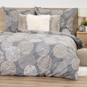 4Home Bavlnené obliečky Grey Petals, 220 x 200 cm, 2 ks 70 x 90 cm