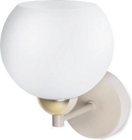 Nástenné svietidlo Eliza 1, 1x biele sklenené tienidlo, g/be