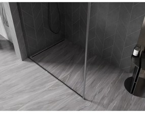 Mexen, Mexen Kioto-F L sprchová stena s rámom 115 x 202 cm, priehľadná 8 mm, pištoľovo sivá kartáčovaná - 800-115-174-66-00